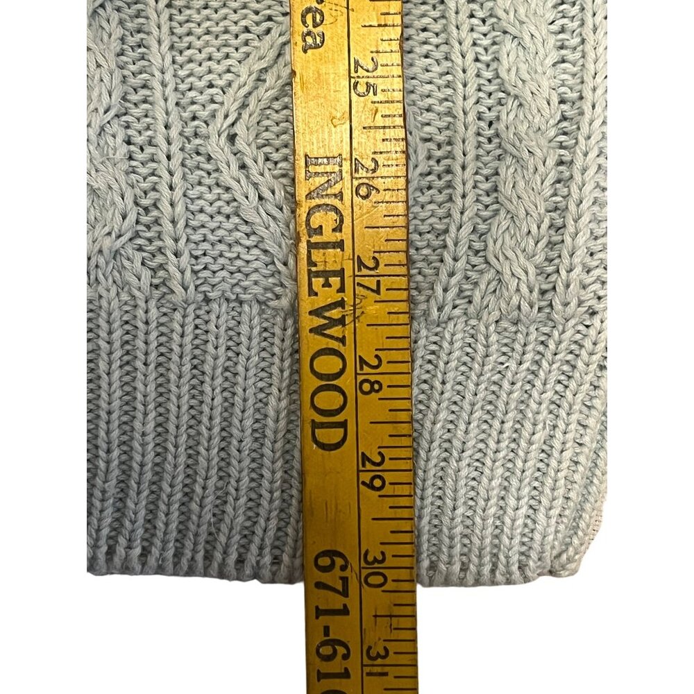 Fenn Wright & Manson Cable Knit Sweater Fisherman Light Blue Size Medium - Picture 11 of 12